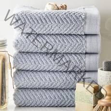 소프트터치 헤링본 호텔수건 200g 40수 코마사, 블루그레이, 5개