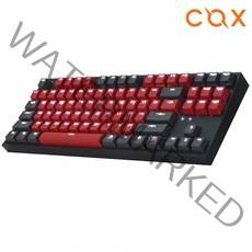 COX 게이트론 LED 게이밍 기계식 키보드 S2 황축, 텐키리스, CK87, 레드그레이(S2)