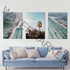 바다 모던 미드센추리 포스터 풍경 윤슬 물 그림 액자 70종 여름 사진 카페 인테리어, 19.[I]BE핑크사막, 캔버스액자