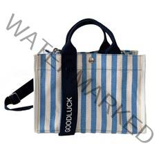 마켓피오 패션 캔버스 컬러 스트라이프 토트백