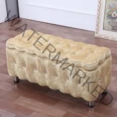 큐빅 벨벳 수납 2인 소프트 침대 벤치소파 현관 입구 벤치 소파 식탁 스툴, 100x40x40cm금색