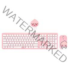 카카오프렌즈 무선 키보드 + 마우스 + 실리콘 키스킨 2p + 피규어 세트, KFKM-001, 어피치