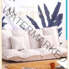 로로포레 좌식 소파베드 2인용 등받이 각도조절 5단 접이식, 린넨미색(베게2개포함)