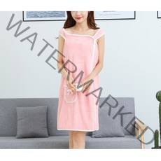 유엘 원피스 타월 샤워가운 대, 핑크 포켓, 1개