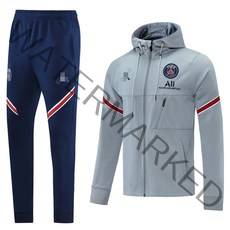 파리생제르망+조던 21-22 어센틱 상의후드집업 (그레이)