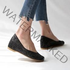 단골언니 여성용 글리터 키높이 플랫슈즈 발레리