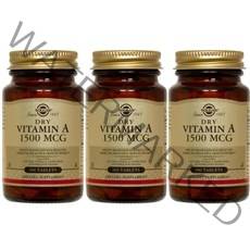 솔가 드라이 비타민A 1500mcg 타블렛, 100개입, 3개