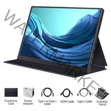 휴대용 포터블 모니터 서브 터치 노트북 보조 10.5 인치 1280p 초경량 100 두, 검은색, jp 플러그