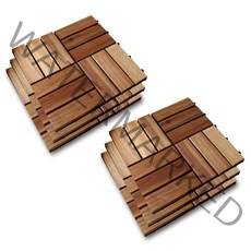 에코DIY 아카시아 원목 조립 마루, 혼합 색상, 6개입