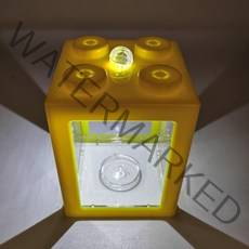 미니섬프어항 섬프어항 라이트 미니 스택형 diy 거북이 탱크 수생 식물 장식용 상자, 노란색, 같은 색 빛