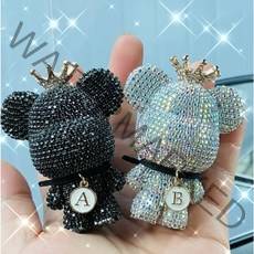 (1+1) 에이비 큐빅베어 차량용 방향제 새차선물 고급 명품 차 방향제 2P 클립형, 01.큐빅블랙+큐빅블랙, 08.블랙체리