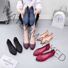 신스토어 플라워 젤리 펀칭 플랫슈즈