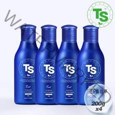 TS 쿨샴푸 200g 민트향 두피/모발케어 상쾌함 청량감 풍성한거품 모든모발, 4개