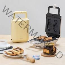 라이프썸 와플 메이커(LFS-HA44) 샌드위치 크로플 팬케이크 붕어빵 와플 팬 와플기계, 레몬타르트
