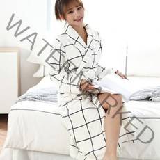 여성용 포그니 샤워가운, 화이트 체크, 1개