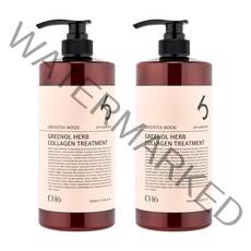 CH6 그리놀 허브 콜라겐 트리트먼트 그린티우드향 탈모 기능성, 1000ml, 2개