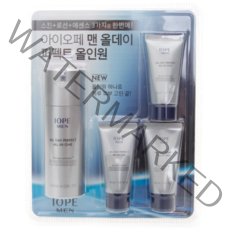 아이오페 맨 올데이 퍼펙트 올인원 120ML+10ml*3 칙칙하고 번들거리는 피부를 간편하게 케어 페퍼민트 추출물 함유되어 시원한 쿨링감 제공 스킨+로션+에센스 타입 남성, 1set, 120ml