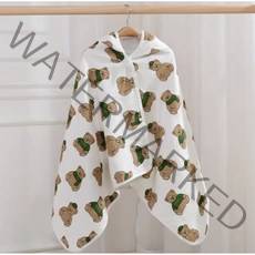 블랙체리 아동용 4겹순면 후드 비치가운, 곰돌이