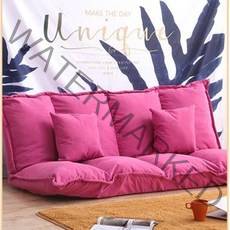 로로포레 좌식 소파베드 2인용 등받이 각도조절 5단 접이식, 린넨핑크(베게2개포함)