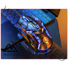 MOHEGIA 기계 게임 마우스 유선 컴퓨터 게임 USB 마우스, 공식 표준, GW 블랙-뮤트-6 키 전기 경쟁 플래그십 에디션
