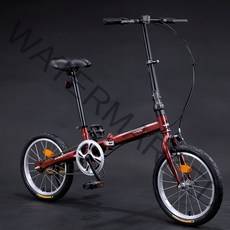 자전거 클래식 미니벨로 16 인치 접이식 자전거 미니 velo 작은 바퀴 접이식 자전거 고 탄소강 프레임 단일 속도 자전거, 16인치, 4