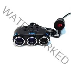 카테크 USB 2포트 볼트게이지 차량용 시거잭 3구 소캣, 1개
