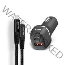 디씨네트워크 PPS USB-C PD 30W 고속 차량용 충전기 + PPS 100W C to C타입 Gan PD 초고속 충전 케이블 1.2m 세트, 블랙, 블랙, BND-G30AC(차량용 충전기)