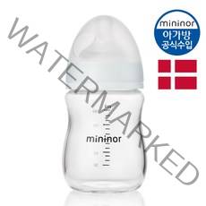 미니노어 스마트 유리젖병 160ml (젖꼭지1단계 포함), 미니노어_유리젖병_160ml