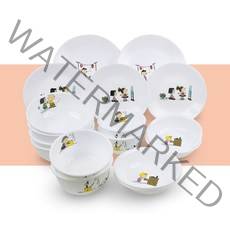 코렐 스누피 더홈 17P 4인세트 컬러 식기 혼수 선물 홈세트 피너츠 캐릭터