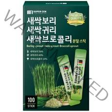 슈퍼쎈 새싹보리 새싹귀리 새싹브로콜리 분말 스틱, 1g, 100포