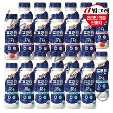 [빙그레]요플레 프로틴 드링크 210g x 24개 /단백질/유산균, 요플레 프로틴 드링크 플레인12개+딸기바나나12개