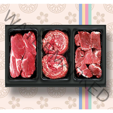 횡성한우 3구 [쿠가]정육 선물세트[불고기500g+국거리500g+장조림500g]총1.5kg, 1개