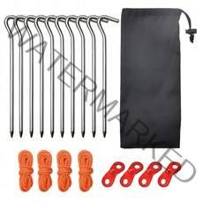 도토로 캠핑조이 단조팩 + 로프 + 스토퍼 세트 실버, 1세트