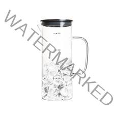 퓨어 스텐 뚜껑 눈금 내열 유리 물병, 혼합색상, 1.3L