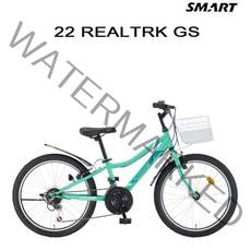 (완조립) 2022 스마트 22리얼텍GS 22인치 21단 주니어 MTB 자전거, 블랙