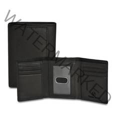 천연 가죽 남자 RF아이디 차단 슬림 3단 지갑 카드 6장 신분증 창 1개 노트 수납공간 2개 부드러운 회갈색