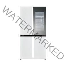 [색상선택형] LG전자 디오스 오브제컬렉션 상냉장 크래프트아이스 4도어 냉장고 메탈 865L 방문설치, M873MWW471S, 화이트(상단), 화이트(하단)