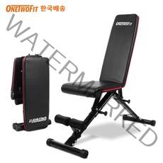 OneTwoFit 인디클라인 각도조절 벤치 인클라인벤치 접이식 헬스벤치, 블랙&레드