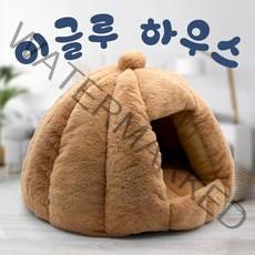 고양이 강아지 숨숨집 텐트 이글루 하우스 동굴 애완동물 파워쿠션 실내 겨울용 중형 대형 방석, 그레이