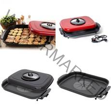 해마루 대형 사각 잔치팬 다이아몬드 와이드 전기 후라이팬 뚜껑 전굽는 명절 전부치는, 블랙