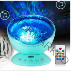 Ohuhu 바다 파도 오션웨이브 야간 조명 프로젝터 12LED 7 색 변경 아린이 선물 무드등 혼합색상, 블루