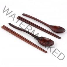 옻칠 나무 수저세트 먹는숟가락 젖가락 옻수저, 기본형 일자형, 1세트