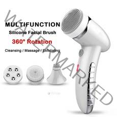 피부관리기 홈케어 리프팅 쿨링마사지기 클린징 4 in 1 전기 여성 100 safe wash 페이셜 클렌징 브러시 ipx6 usb 여성 전기 얼굴 청소 장치 nu face, 흰색 세트