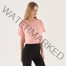 녹족 여성용 홀리 크롭 요가 필라테스 반팔 티셔츠