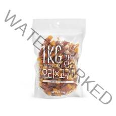 애견 간식 대용량 슈퍼츄 1kg 닭가슴살 소고기저키 고구마말이 강아지 쫀득 육포, 오리가슴살+고구마말이