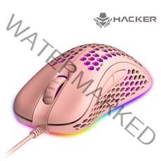 앱코 HACKER A800 3389 초경량 RGB 게이밍 마우스 A800, 핑크