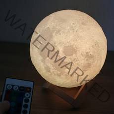 옆동네몰 입체 달 무드등 16색 20cm + 리모컨, 혼합색상