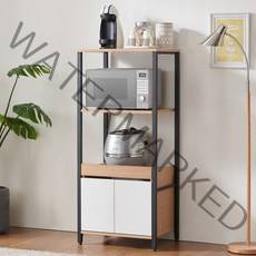 하이앤드리 채스 3단 철제 렌지대 원룸 높은 미니 밥솥장 주방 부엌 선반장 렌지장 수납장 다이 전자렌지수납장, 오크화이트