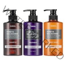 쿤달 네이처샴푸500ml+트리트먼트500ml+바디워시500ml 블랙베리베이향, 1세트
