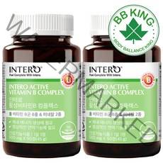 비비킹 인테로 비타민 B1 B2 B6 B12 3개월 종합 비타민 B군 컴플렉스 활력 비 고함량 영양제 나이아신 판토텐산 엽산 피리독신 코발라민 식약처 인증 건강기능식품, 비타민b 컴플렉스 2개(6개월분)